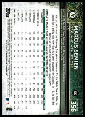 Marcus Semien 2015 Topps #356 Oakland Athletics - Baseball Card Single