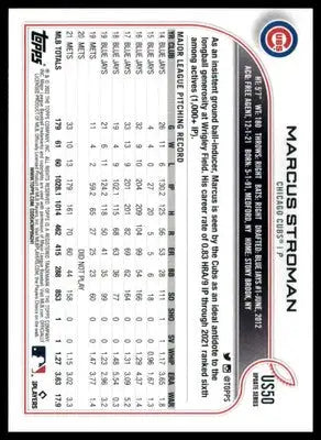 Marcus Stroman 2022 Topps Update #US50 Chicago Cubs - Baseball Card Single