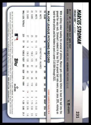 Marcus Stroman 2024 Topps Big League #231 Chicago Cubs - Baseball Card Single