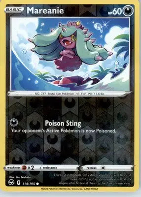 Mareanie - SWSH12: Silver Tempest - Reverse Holo LP - #114/195 - Pokémon Card Single