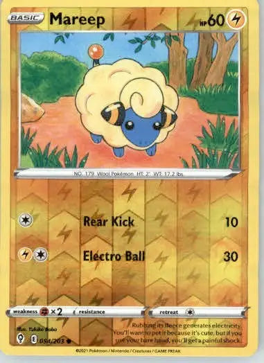 Mareep - SWSH07: Evolving Skies - Reverse Holo LP - #054/203 - Pokémon Card Single