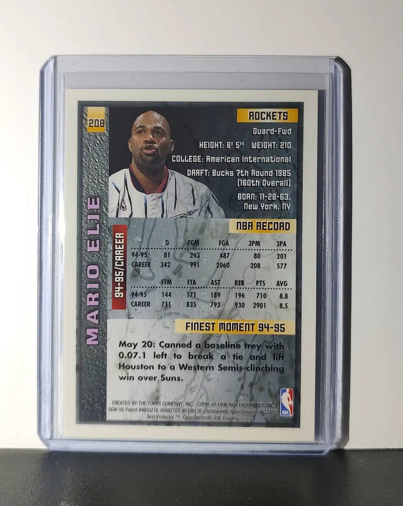 Mario Elie 1995-96 Topps Finest NBA #208 Card Houston Rockets