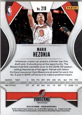 Mario Hezonja - 2019-20 Panini Prizm - #219 - Prizms Ruby Wave Basketball - Basketball Card Single