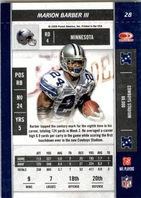 Marion Barber - 2009 Playoff Contenders - #28 - Football - Football Card Single