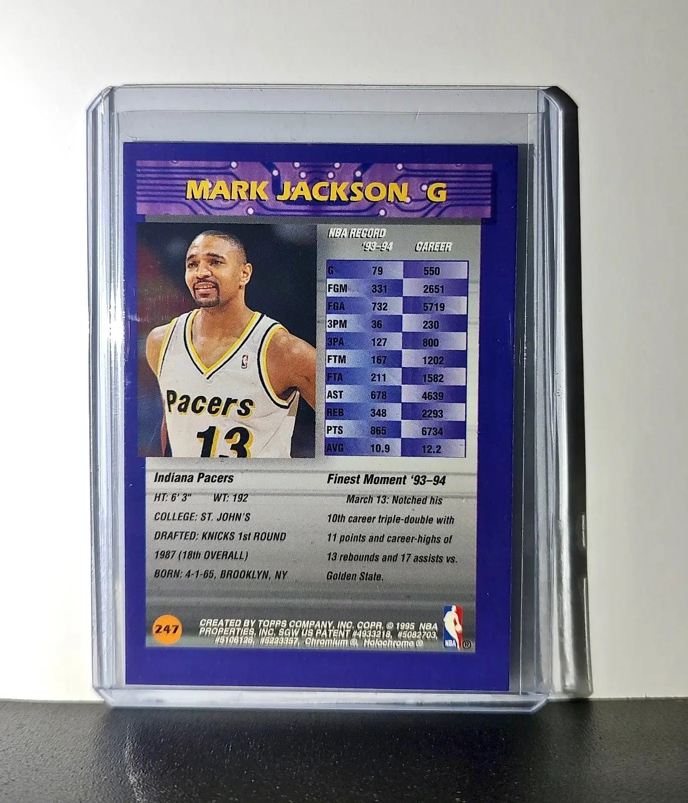 Mark Jackson 1994-95 Topps Finest #247 Basketball Card - Basketball Card Single