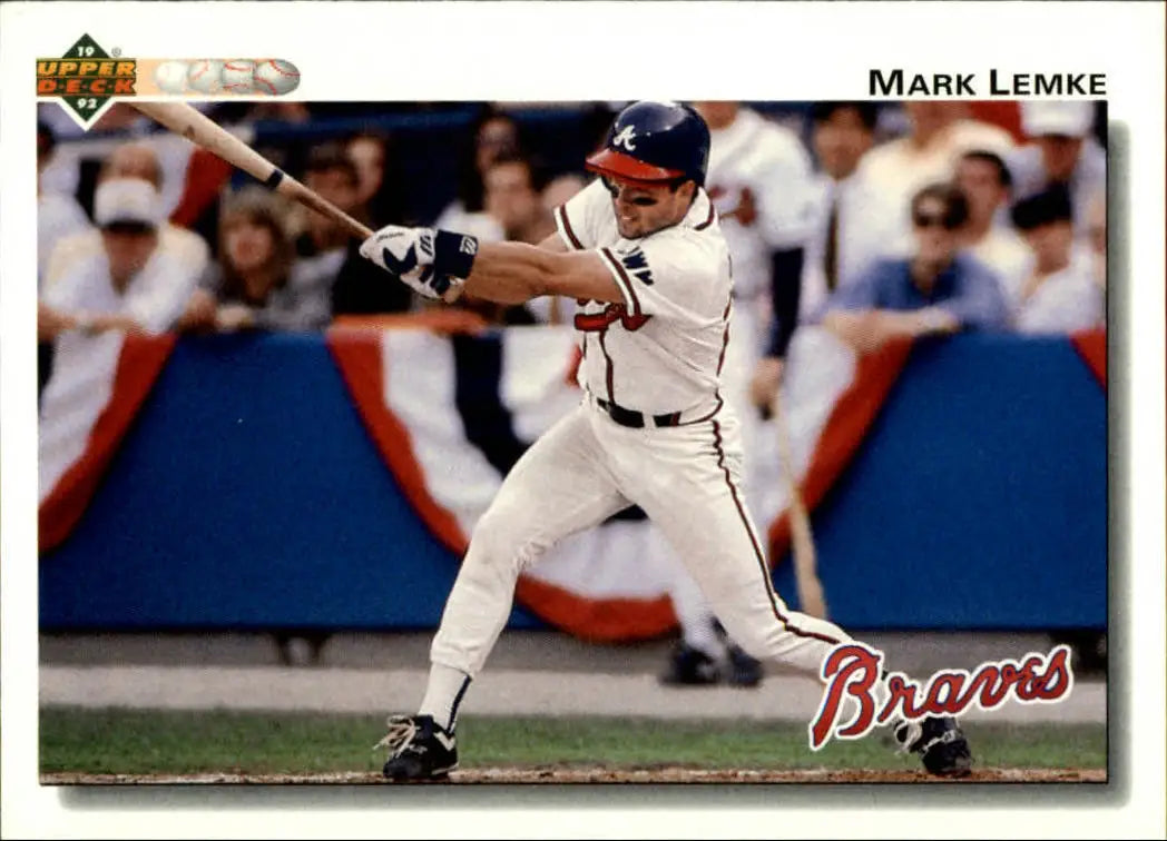 Mark Lemke 1992 Upper Deck MLB #47 Baseball Card Atlanta Braves