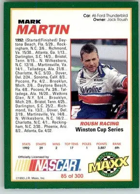 Mark Martin - 1993 Maxx - #85 - Racing - Racing Card Single