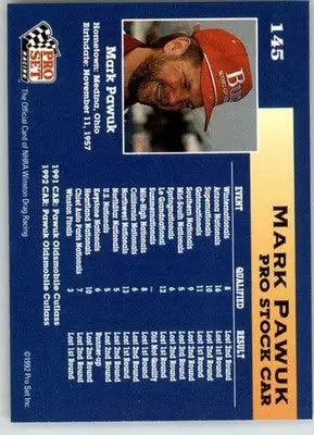 Mark Pawuk - 1992 Pro Set NHRA - #145 - Racing - Racing Card Single
