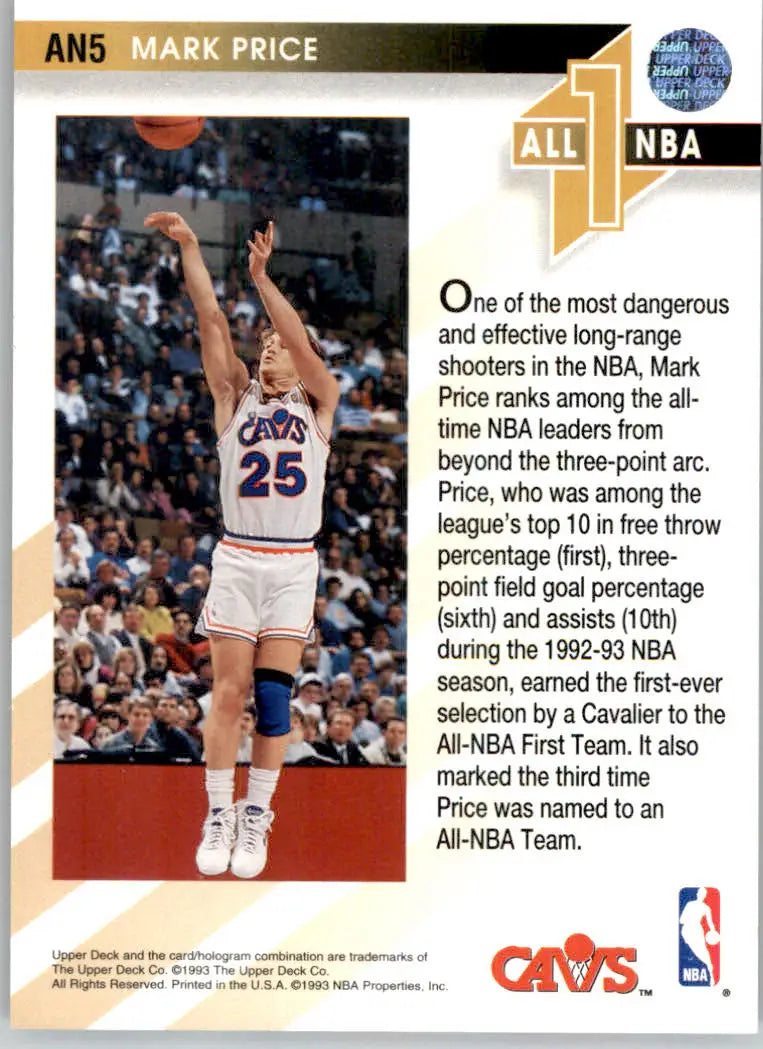 Mark Price - 1993-94 Upper Deck - #AN5 - All-NBA Basketball - Basketball Card Single