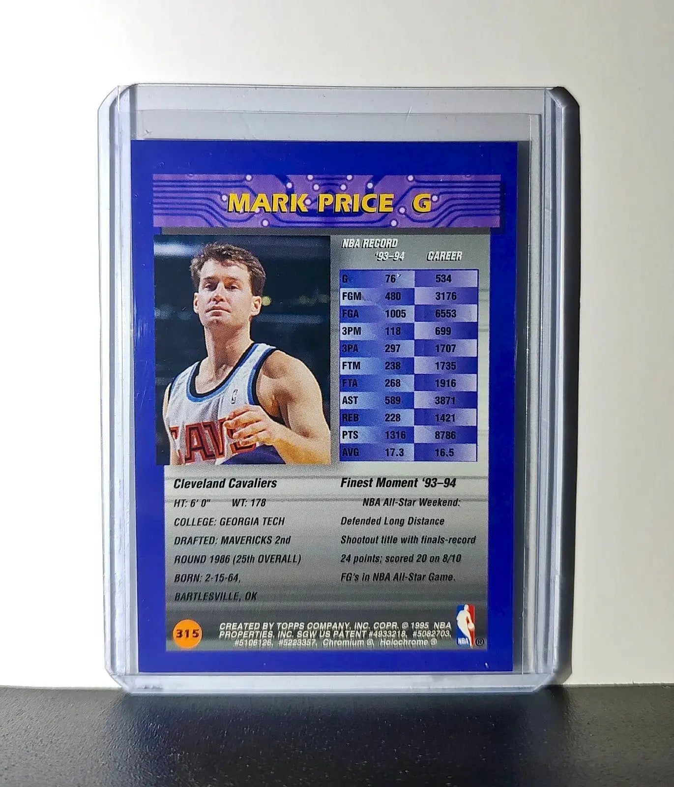 Mark Price 1994-95 Topps Finest #315 Basketball Card