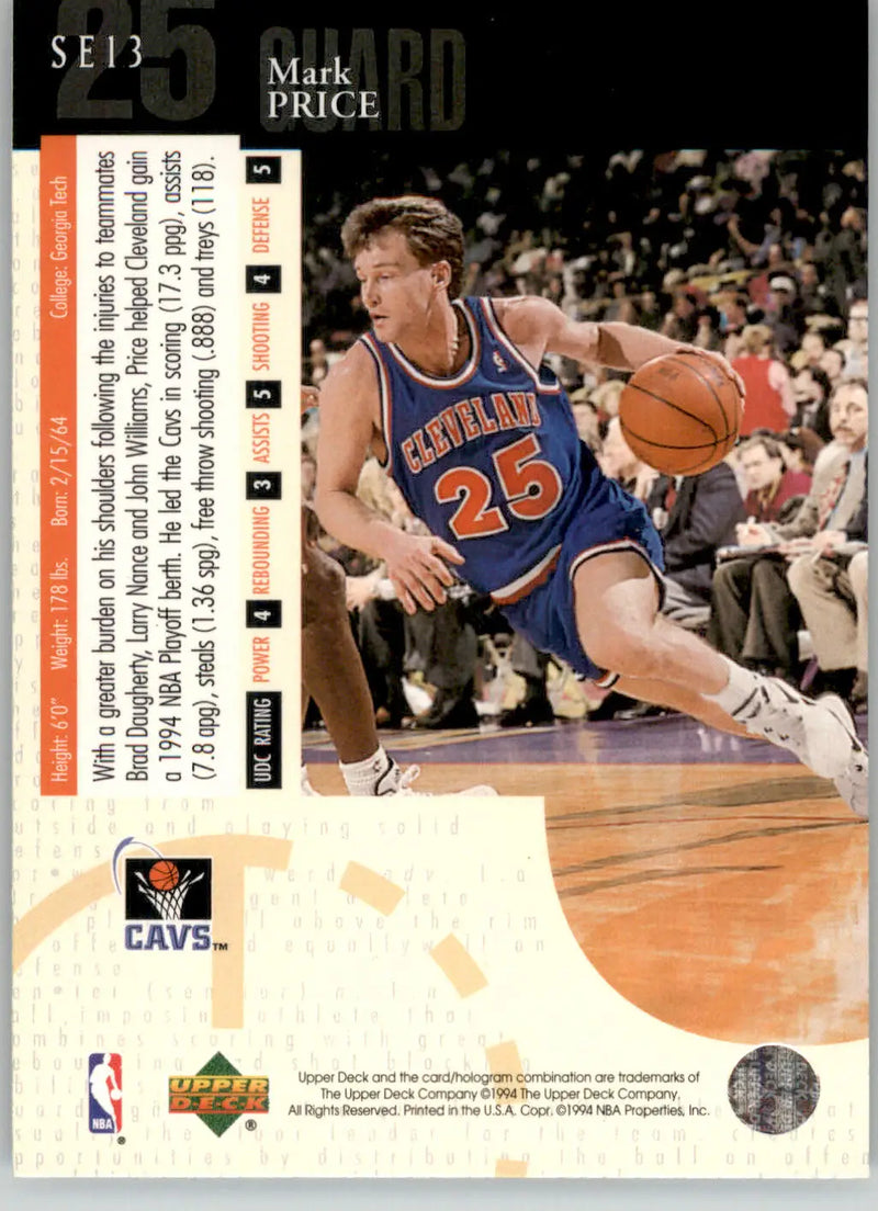 Mark Price - 1994-95 Upper Deck - #SE13 - Special Edition Basketball - Basketball Card Single