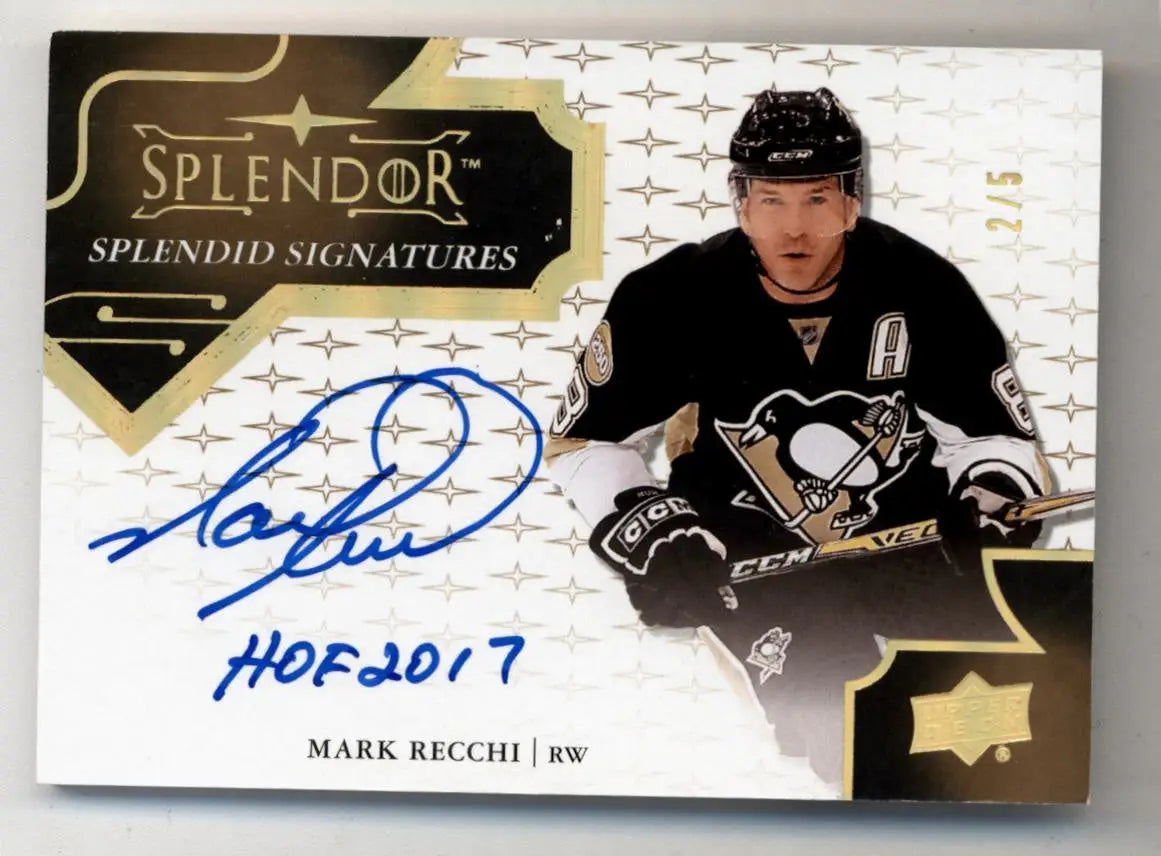 Mark Recchi 2017-18 Splendor Signatures 2/5 - Hockey Card Single