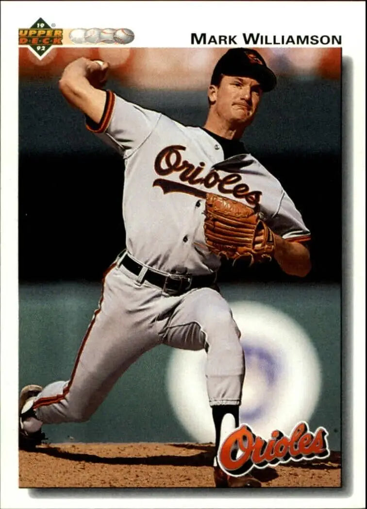 Mark Williamson 1992 Upper Deck MLB #609 Baseball Card Baltimore Orioles
