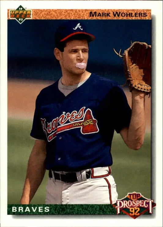 Mark Wohlers 1992 Upper Deck MLB #56 Top Prospect Baseball Card Atlanta Braves - Baseball Card Single