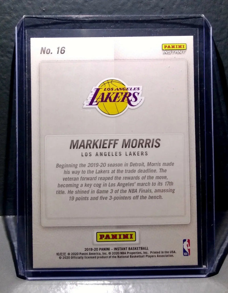 Markieff Morris 2020 Panini LA Lakers NBA Champions #16 Basketball Card
