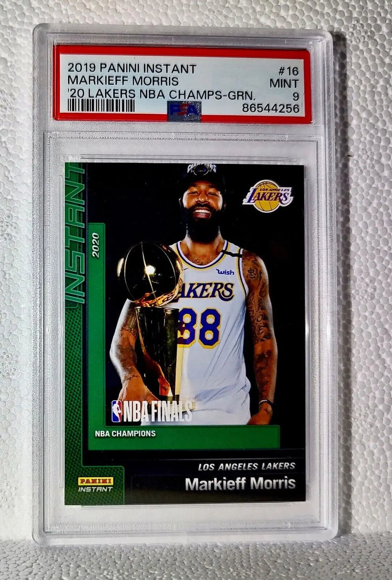 Markieff Morris 2020 Panini Lakers NBA Champions #16 Green Card 10/10 PSA 9 Mint - Basketball Card Single