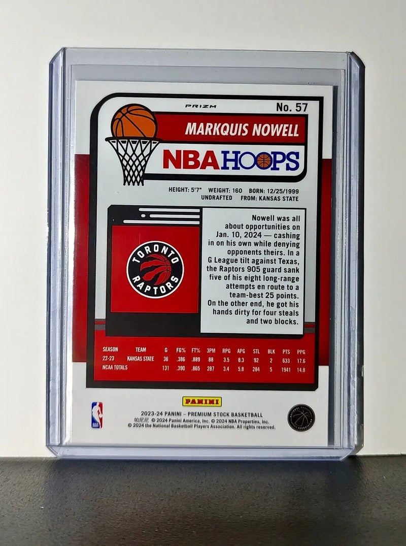 Markquis Nowell 2023-24 Panini Premium NBA Hoops #57 Rookie Pulsar Prizm Raptors