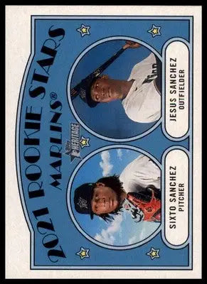 Marlins 2021 Rookie Stars Sixto Jesus Sanchez 2021 Topps Heritage #15 Marlins - Baseball Card Single