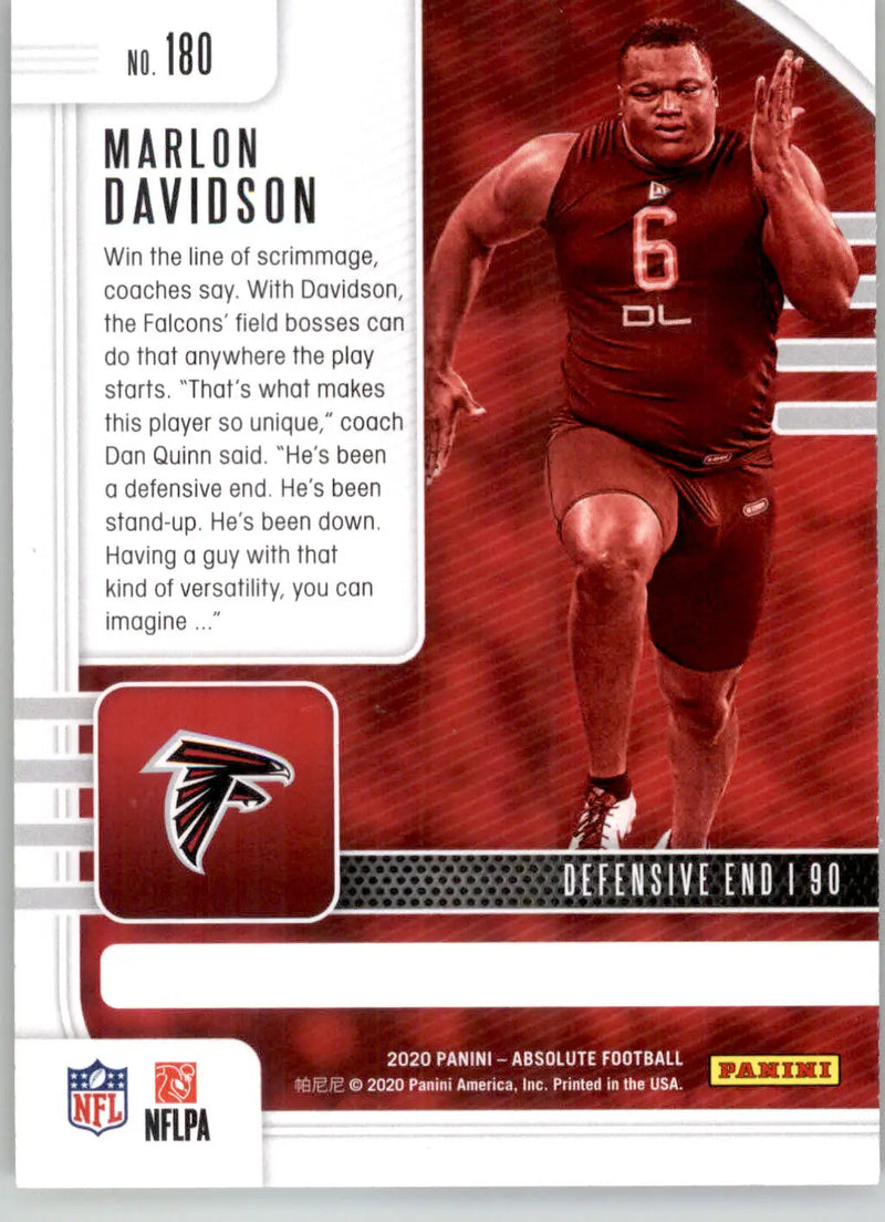 Marlon Davidson - 2020 Panini Absolute - #180 - Yellow Rookie Football - Football Card Single