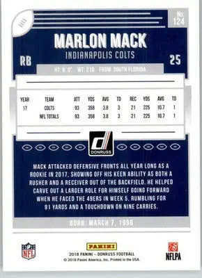 Marlon Mack - 2018 Donruss - #124 - Football - Football Card Single