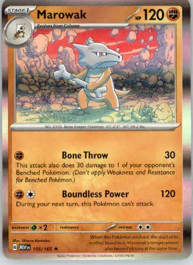 Marowak - SV: Scarlet & Violet 151 - 105/165 - Holo NM - Pokémon Card Single