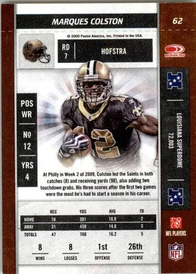 Marques Colston - 2009 Playoff Contenders - #62 - Football - Football Card Single