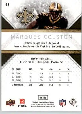 Marques Colston - 2009 SP Threads - #68 - Football - Football Card Single