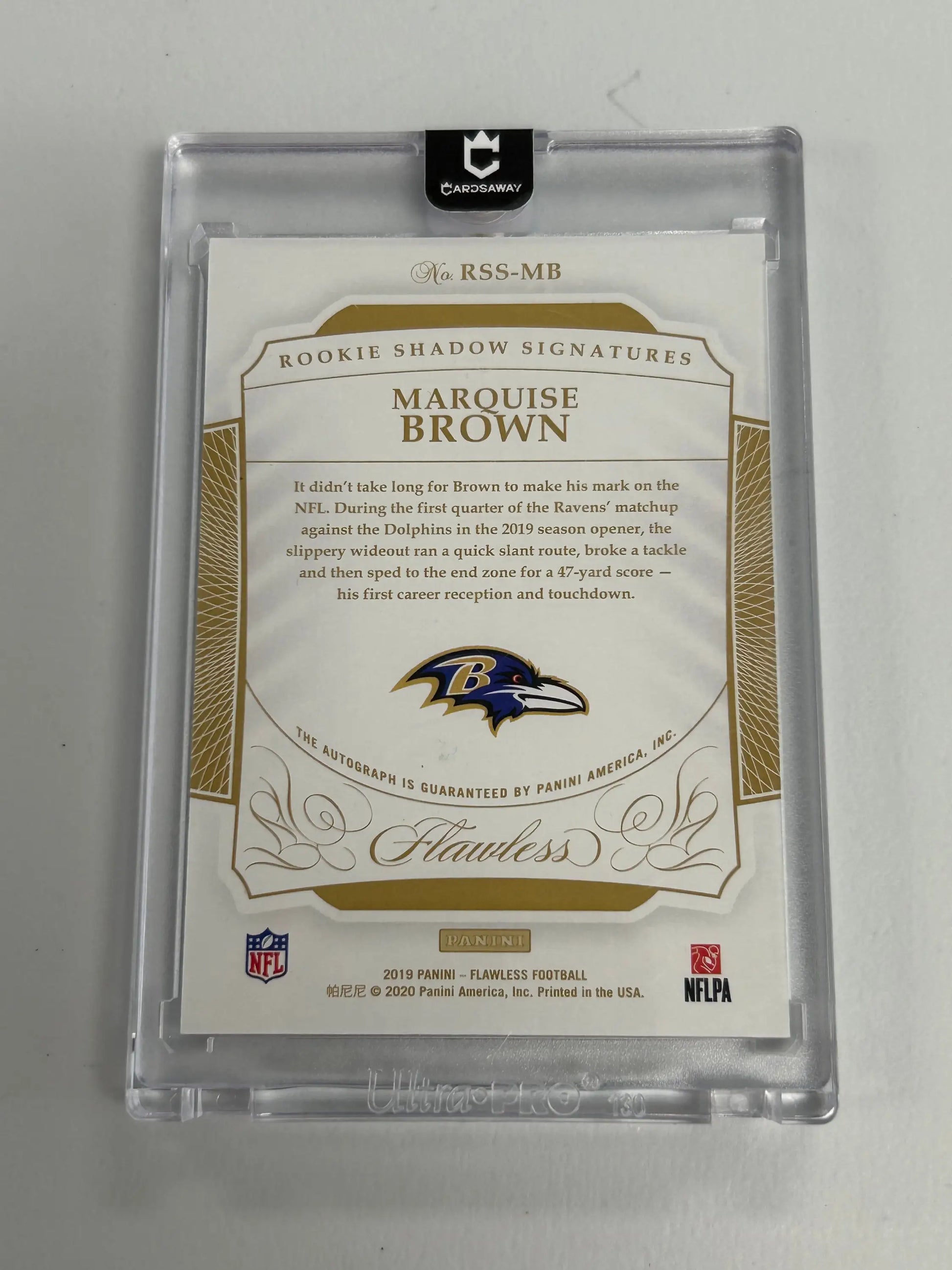 Marquise Brown 2019 Panini Flawless Rookie Shadow Signatures Emerald #2/5 - Football Card Single