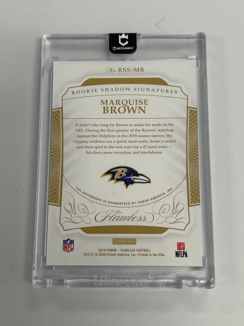 Marquise Brown 2019 Panini Flawless Rookie Shadow Signatures Emerald #2/5 - Football Card Single
