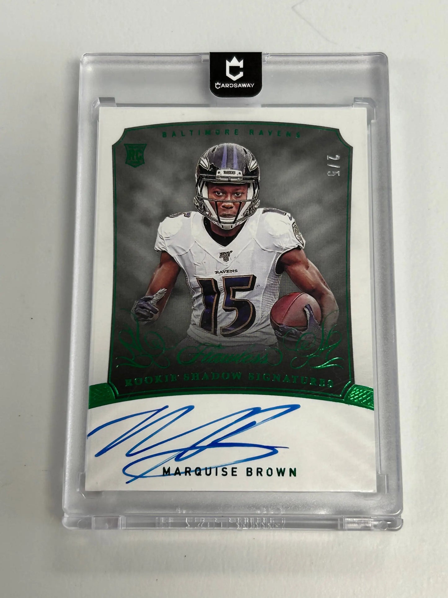 Marquise Brown 2019 Panini Flawless Rookie Shadow Signatures Emerald #2/5 - Football Card Single