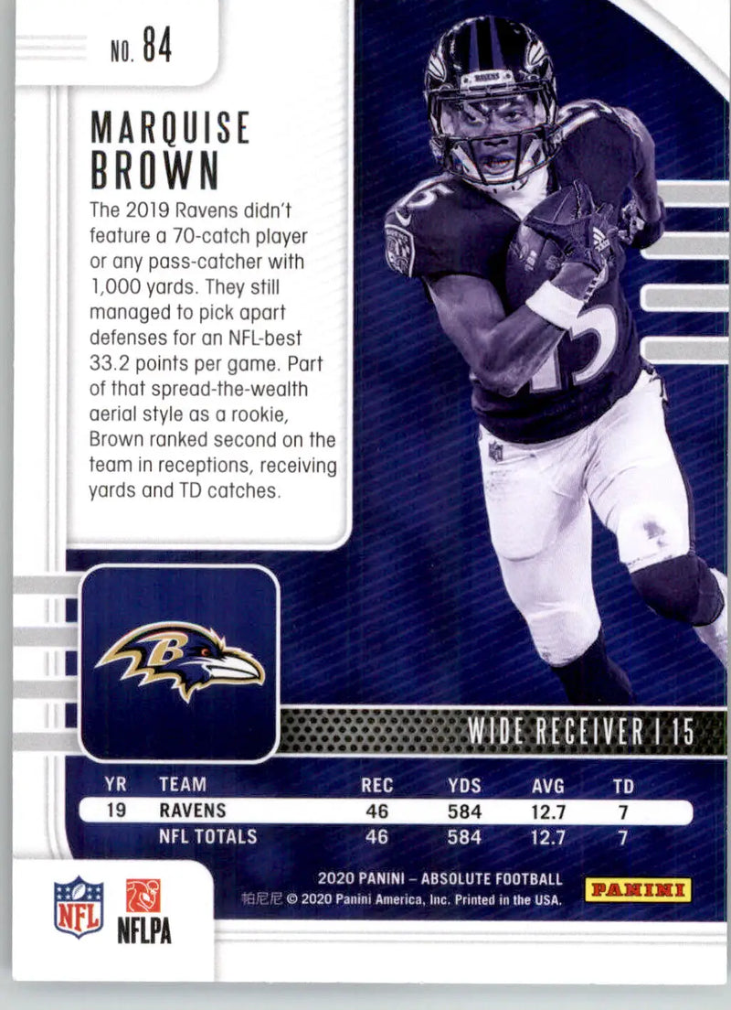 Marquise Brown - 2020 Panini Absolute - #84 - Retail Football