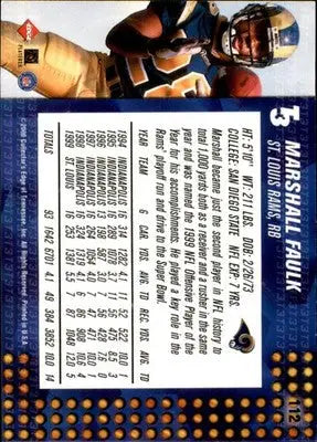 Marshall Faulk - 2000 Collector’s Edge T3 - #112 - Football - Football Card Single