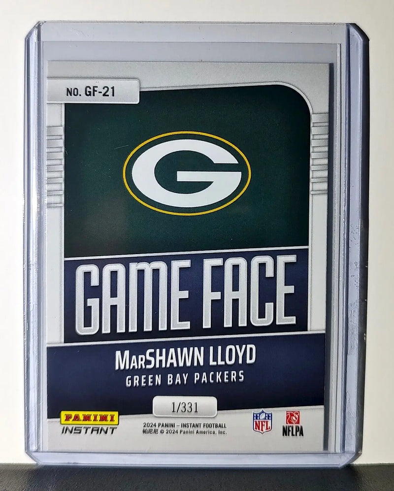 MarShawn Lloyd 2024 Panini Game Face #21 NFL Rookie Card Green Bay Packers 1/331