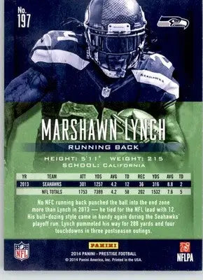 Marshawn Lynch - 2014 Panini Prestige - #197 - Football