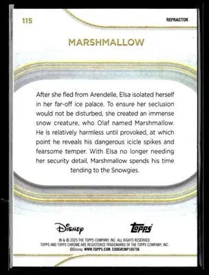 🌟 Marshmallow, 2025 Topps Chrome Disney Refractor #115 🌟 - Non-Sports Card Single
