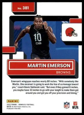 Martin Emerson Rookie 2022 Donruss #381 Cleveland Browns - Football Card Single