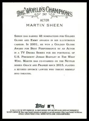 Martin Sheen 2022 Topps Allen & Ginter #247 - Baseball Card Single