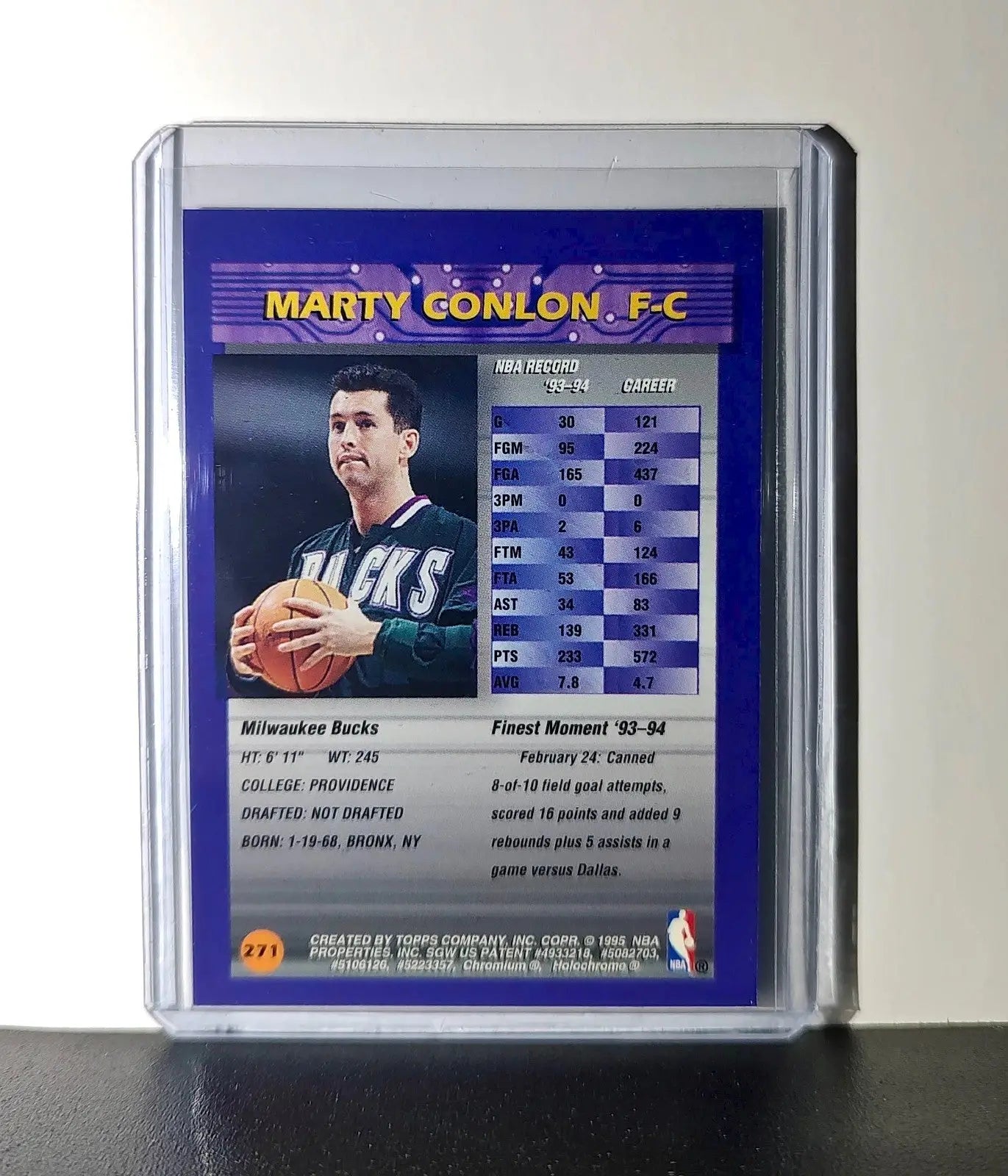 Marty Conlon 1994-95 Topps Finest #271 Basketball Card - Basketball Card Single