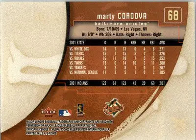 Marty Cordova - 2002 Fleer E-X - #68 - Baseball - Baseball Card Single