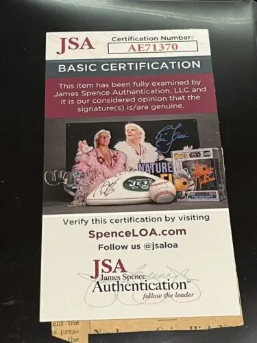 JSA authentication certificate for Marty Marion signed magazine photo page