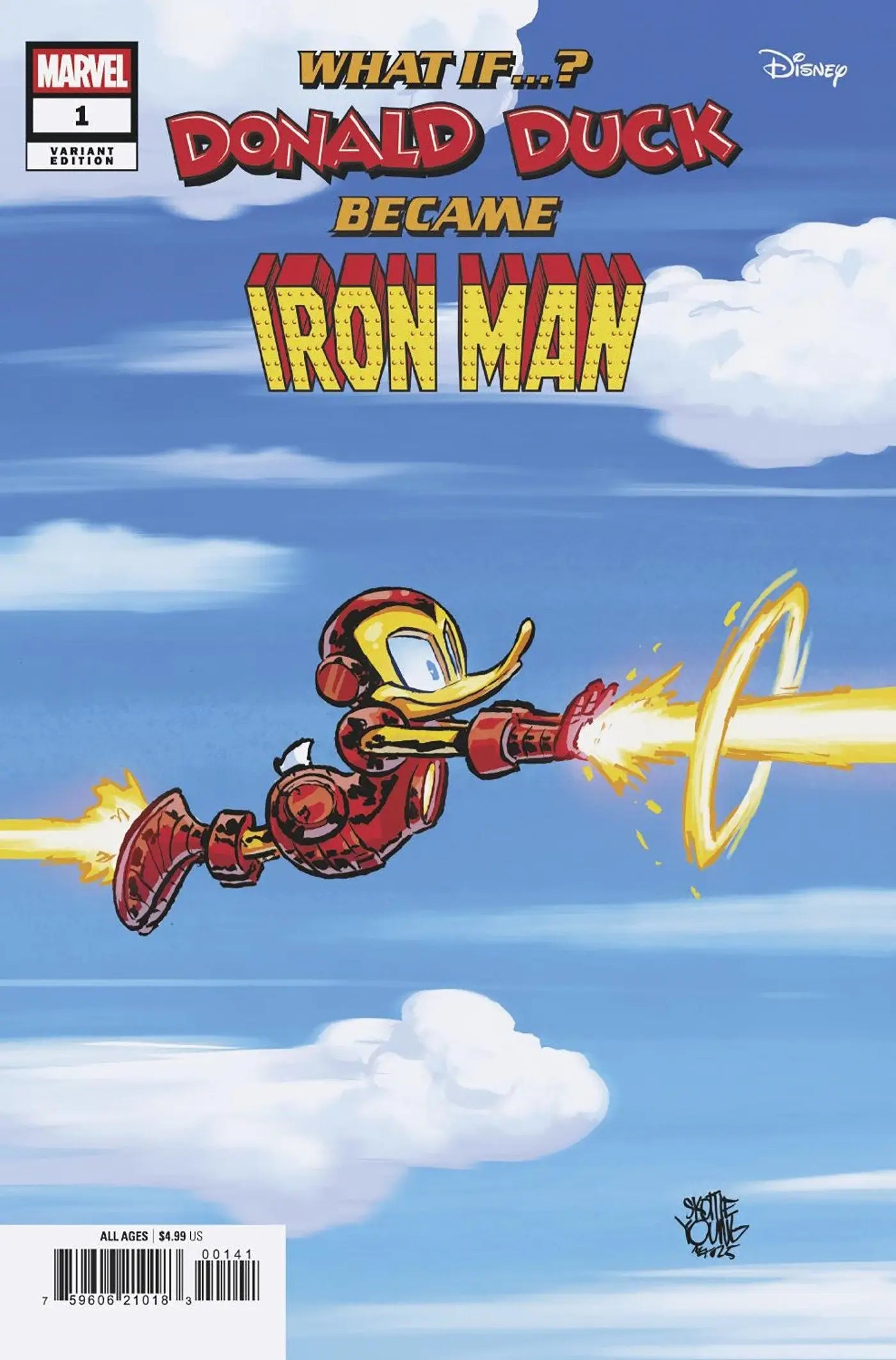 Marvel & Disney: What If...? Donald Duck Became Iron Man #1 Skottie Young Variant - Comic Book