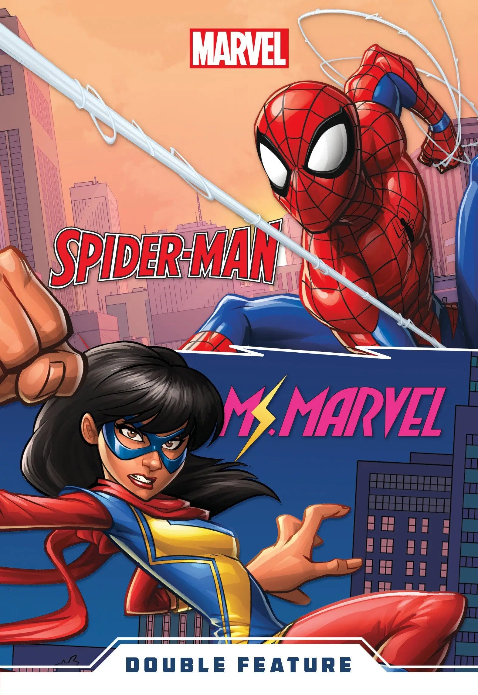 Fully illustrated Marvel Double Feature comic book with Spider-Man and Ms. Marvel characters