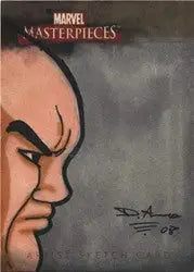 Marvel Masterpieces Series 2 Amos Kingpin Sketch Card featuring character profile and artist signature