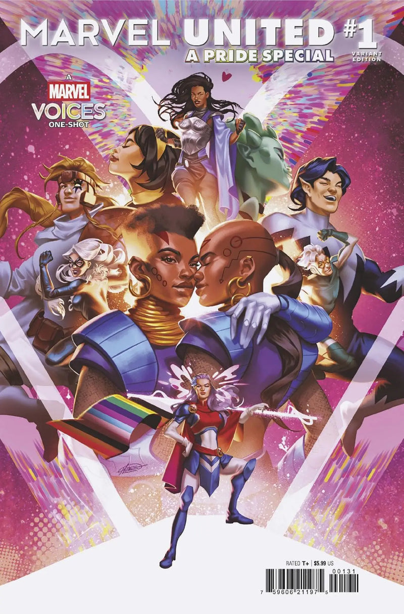 Marvel United Pride Special comic book featuring Manhanini Variant cover display
