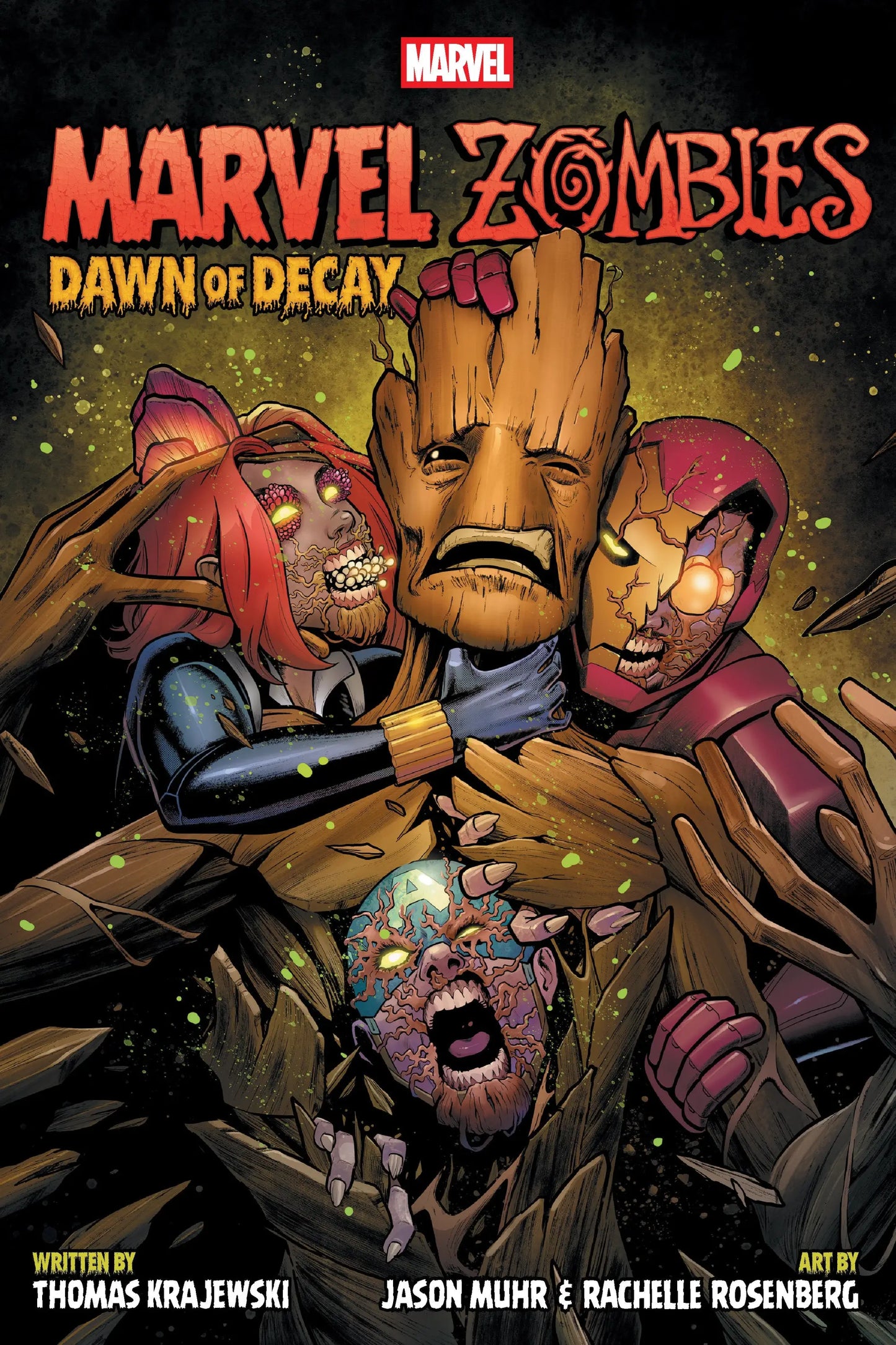 Comic book cover featuring Marvel Zombies from the fun graphic Marvel Universe with Iron Man
