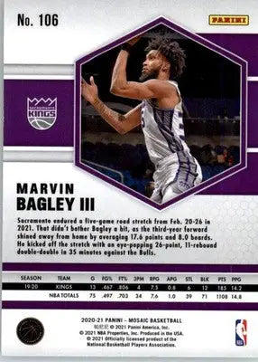 Marvin Bagley III - 2020-21 Panini Mosaic - #106 - Basketball - Basketball Card Single