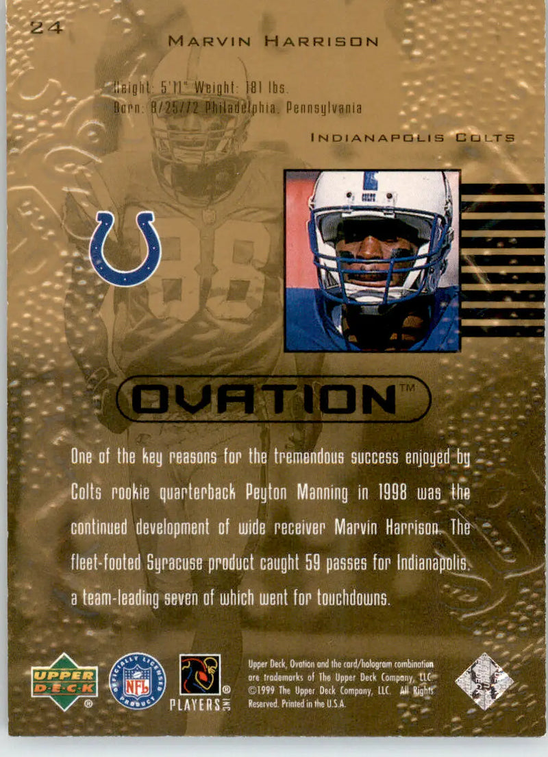 Marvin Harrison - 1999 Upper Deck Ovation - #24 - Football - Football Card Single