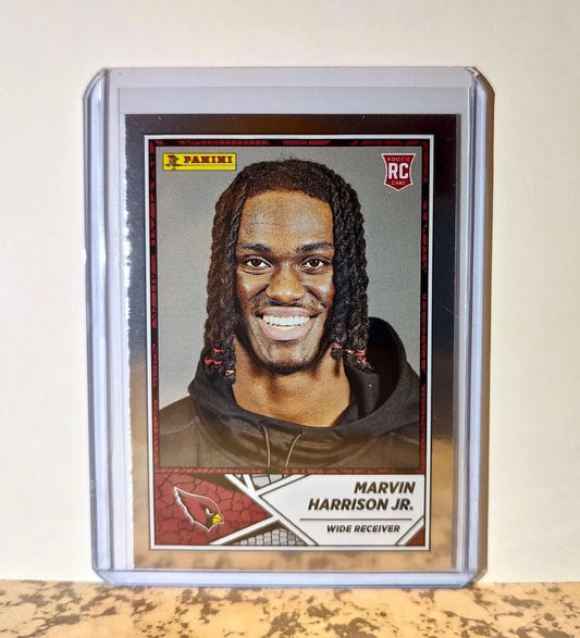 Marvin Harrison Jr 2024 Panini NFL #74 Silver Foil Rookie Sticker Card Cardinals - Football Card Single