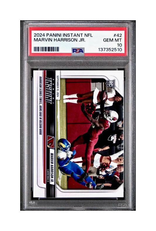 Marvin Harrison Jr. Rookie 2024 Panini Instant NFL #42 PSA 10 Gem Mint - Football Card Single