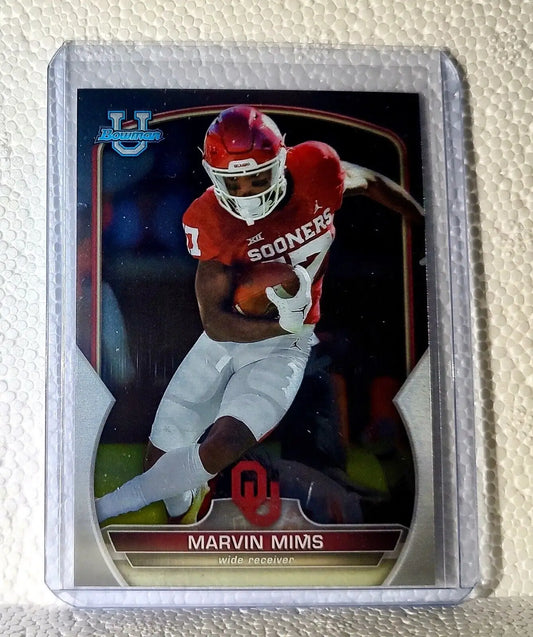 Marvin Mims 2022 Topps Bowman U Football #4 Card Oklahoma - Football Card Single